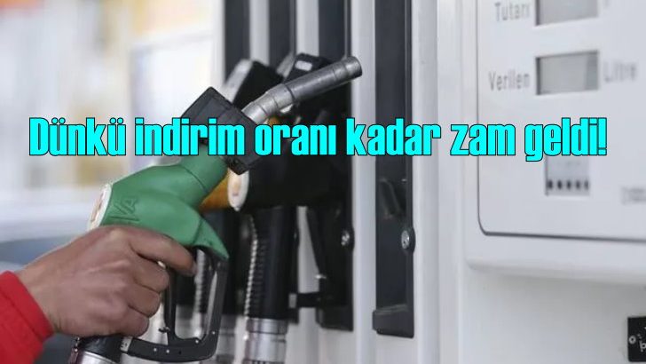 Benzinde dün yapılan indirimin aynı oranında bugün zam geldi!